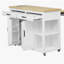 Îlot de cuisine de 47 po avec îlot de cuisine en placage de bois d'hévéa, avec tablettes de rangement internes, prises de courant, îlot de cuisine avec 2 tiroirs et 2 armoires, blanc-1011867921