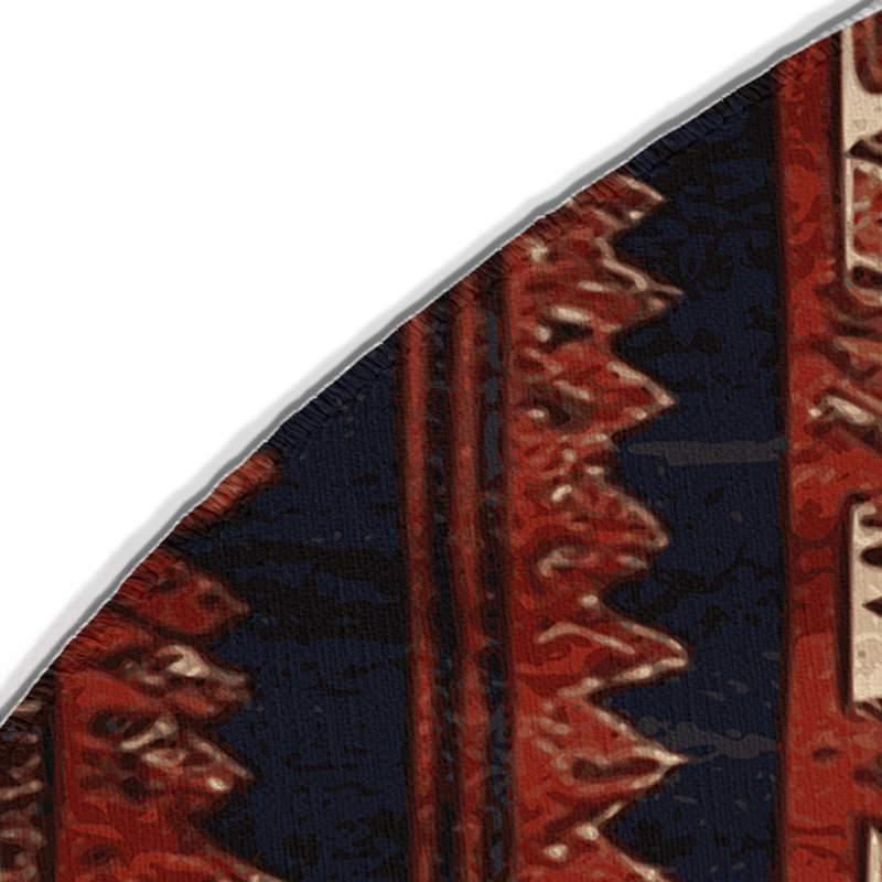 Turkish Brown Indoor and Outdoor Area Rug, Round 5'