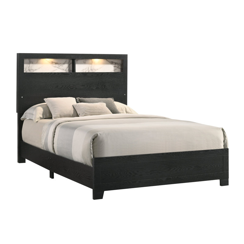 Cadence Black King LED Panel Bed