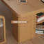 Bureau rectangulaire en bois massif avec armoire de rangement-482988629