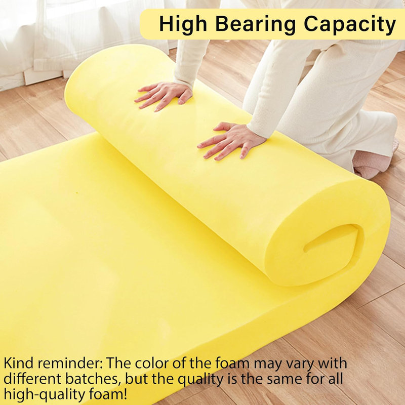 [Only Foam] 3" Thickness Upholstery Cut-To-Size Foam For Bench Cushions, 19" W x 40" D
