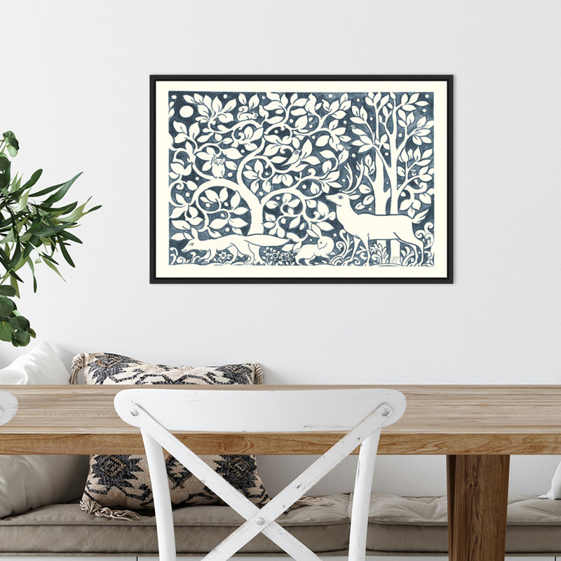 «Forest Life IV» par Miranda Thomas - reproduction d'art sur toile, Cadre noir