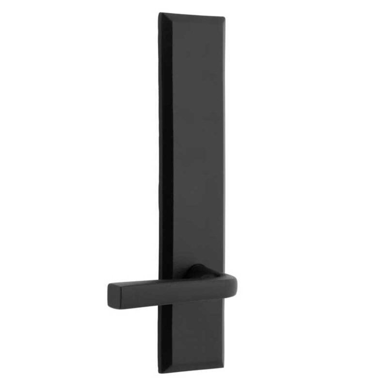 Ageless Iron Keep Tall Plate Passage with Lance Lever, Left Handed, Surface Mounted, Double Dummy
