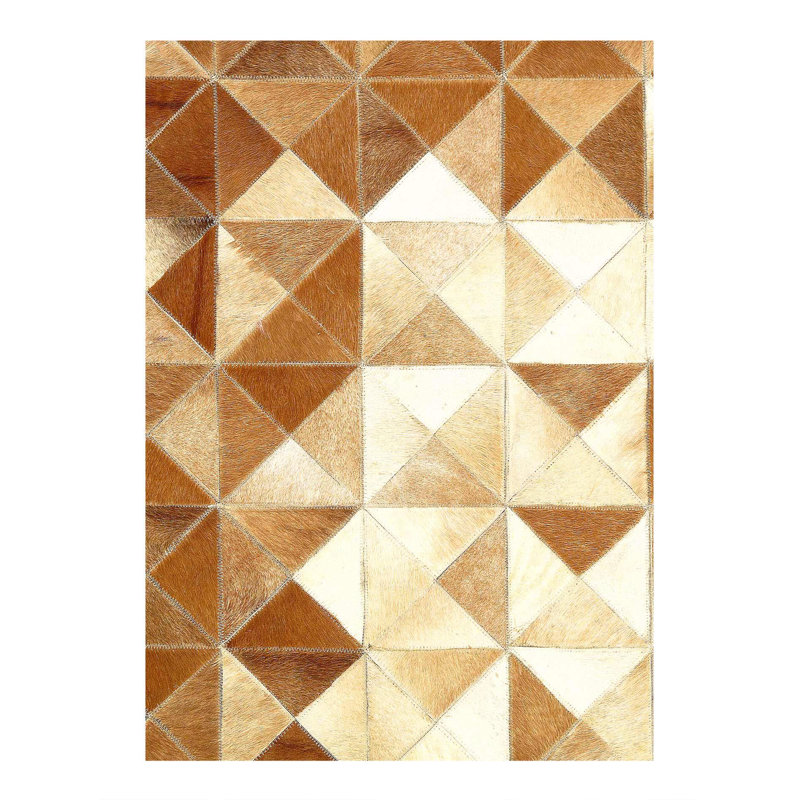 Helon Geometric Area Rug in Brown