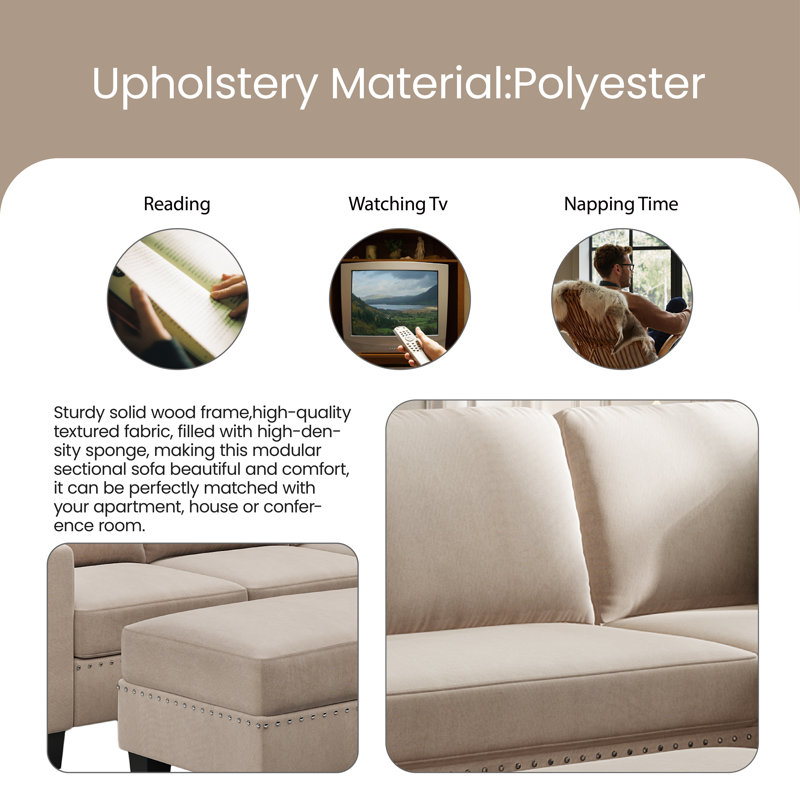 Upholstered L-Shaped Sectional Left Hand Facing