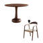 Ensemble de table de salle à manger et de chaises 35,43 po en bois massif brun-266647160