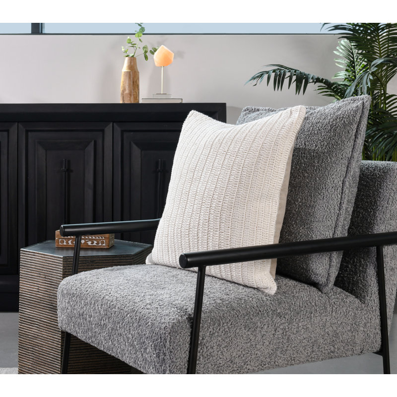 Marcie Square Pillow Cover & Insert, Black