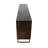 Tahir 86" Mango Wood 4-Door Cabinet with Silver Cladded Pattern Door Facades & Grey Metal Base