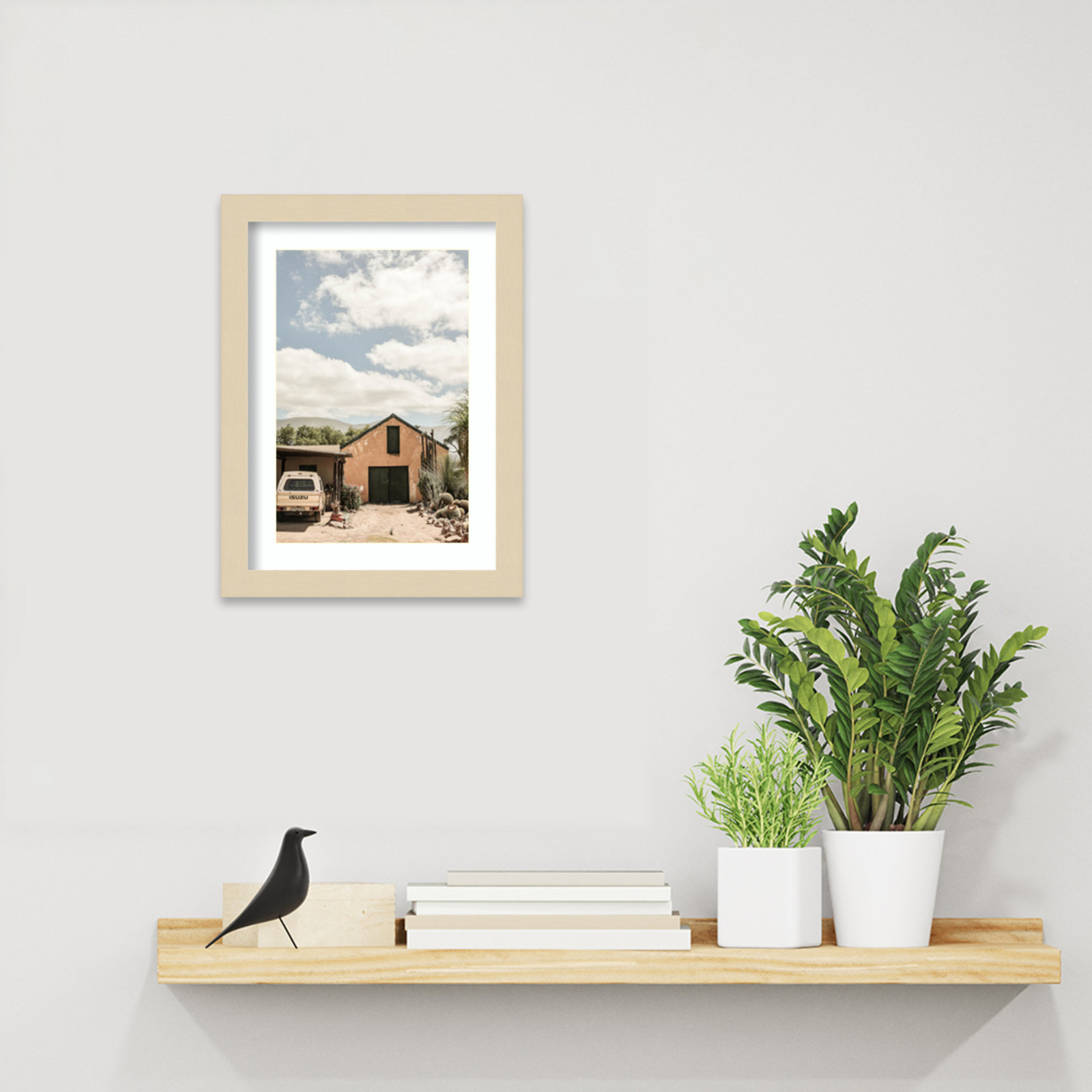 Daisey "Karoo Farm House 02" Print, Brown Framed, 13" H x 10" W
