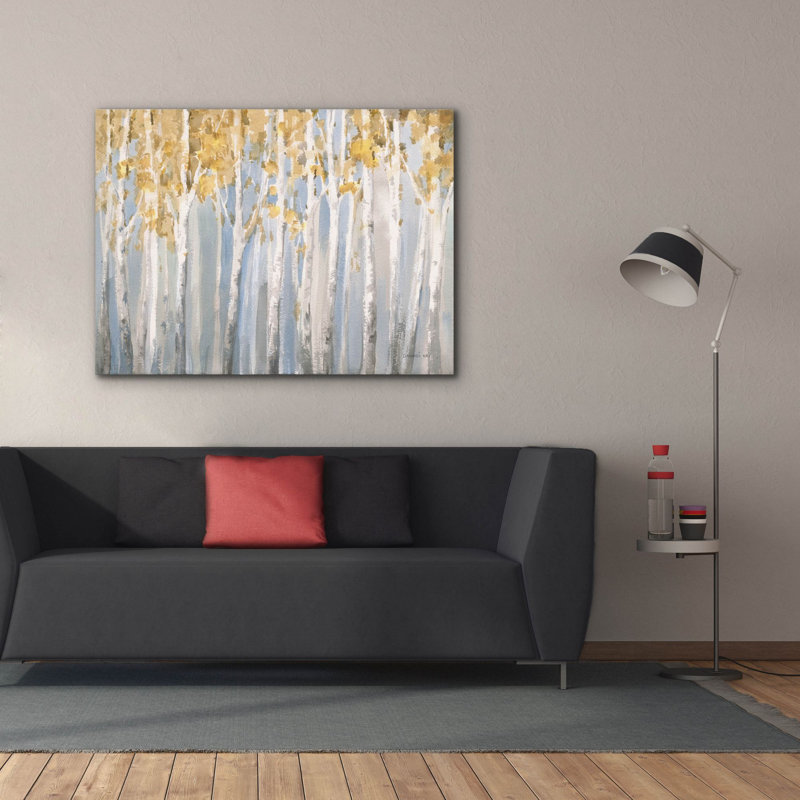 «Golden Birches» par Danhui Nai, art mural sur toile, 40" H x 54" W