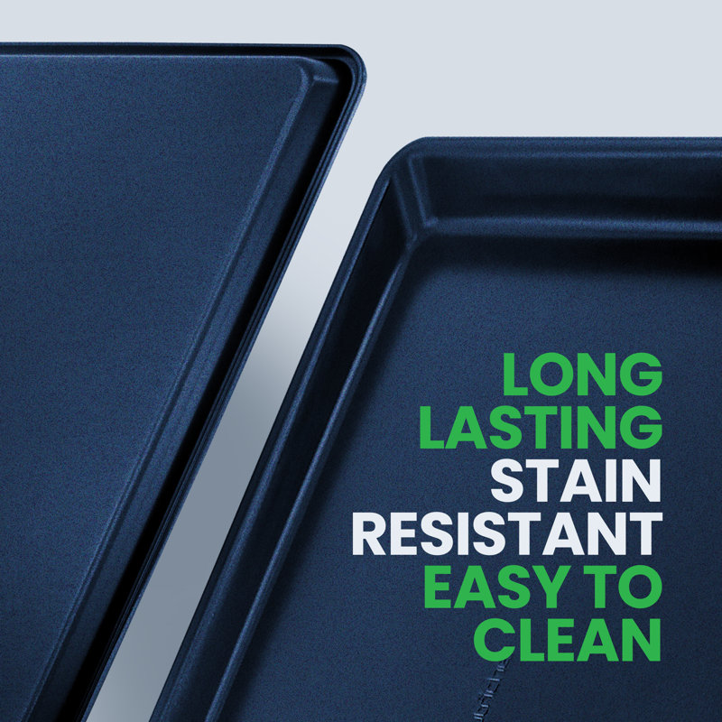 NutriChef Non-Stick Steel Baking Sheet, Blue