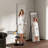 360° Rotating 66"X17.8" Multifunctional Full Length Mirror With Hook Storage Rack Coat Rack With Mirror Solid Wood Floor Mirror Bedroom Living Room Cloakroom Space Saving-451599009