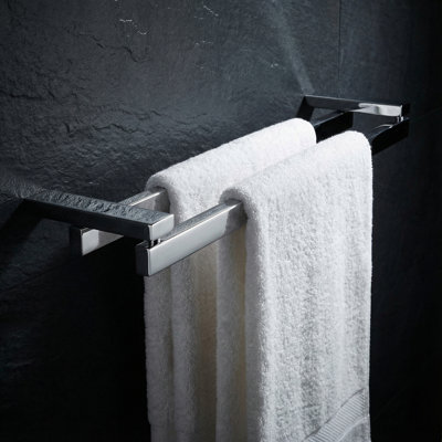 Enzo 23.5" Stainless Steel Double Wall Mounted Towel Bar