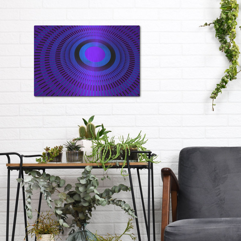 Ivy Bronx «Concentric Circles» par Luxe Portfolio, art mural en métal, H 12 po x l 16 po