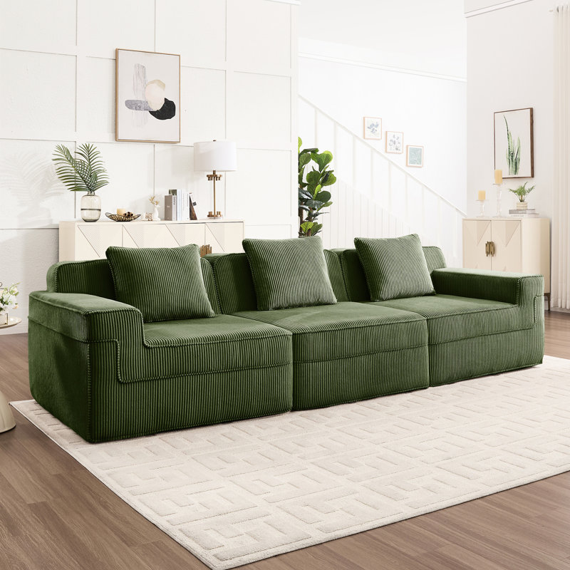 Modern Modular 3-Seat Sofa Couch
