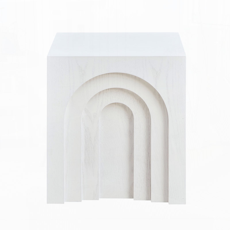 15.74'' Square Side Table for Living Room Bedroom, White