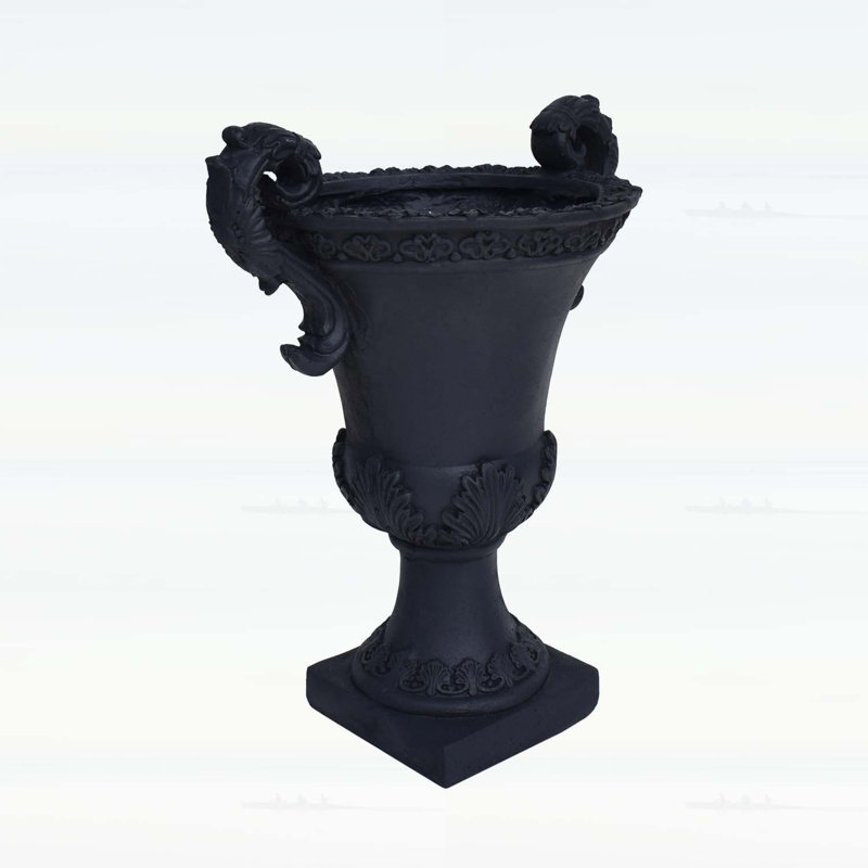 Pot à fleurs léger en béton avec design romain et système de drainage pour l'intérieur et l'extérieur