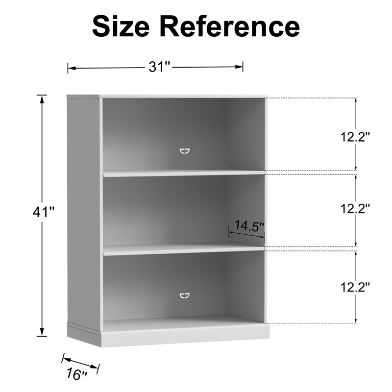 Armoire de rangement en bois avec tablettes réglables sans portes, H 41 po x l 31 po x P 16 po, Noir, noir, noir, noir