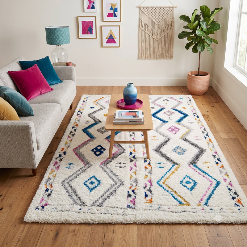 Tapis ivoire à chevrons Barden, Rectangle 5 pi 3 po x 7 pi 7 po