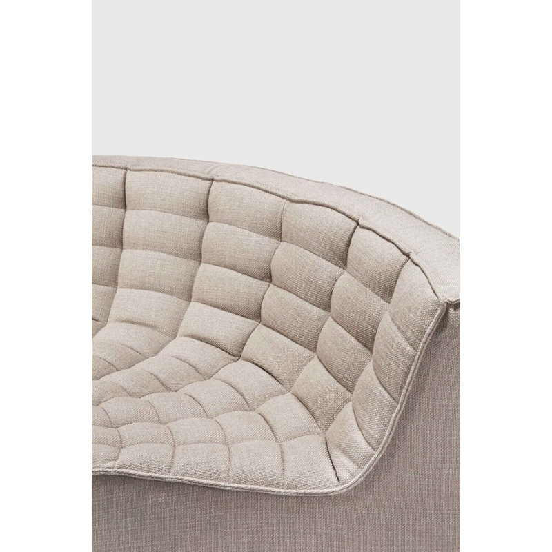 N701 Modular Sofa Set - Combo Left - 1 Seater + 3 Seater + 90° Round Corner, 30" H x 130" W x 79" D, Beige Polyester Blend