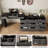 95.6'' Extendable Makeup Vanity Desk With Flip-Top Mirror And Storage Drawers Home Office Desk-525903001