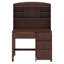 Ensemble de bureau d'écriture et chaise rembourrée avec bibliothèque, bureau d'ordinateur rétro de 40 po avec 4 tiroirs, tablette de rangement et chaise-1024857928