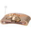 Lit à griffer réversible en carton 2-en-1 avec chaise à griffes et ressort, conception courbée pour chats d'intérieur