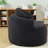 Compact Black Chenille Two-seater Sofa, Retro Style For Small Spaces