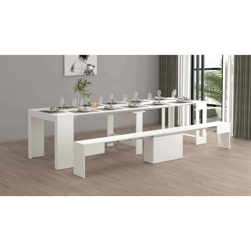 Barrecchia 4 - Person Dining Set, Glossy White