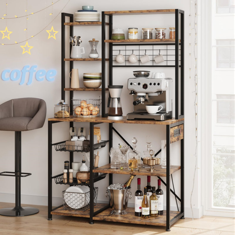 7-Tier Kitchen Bakers Rack with Power Outlet