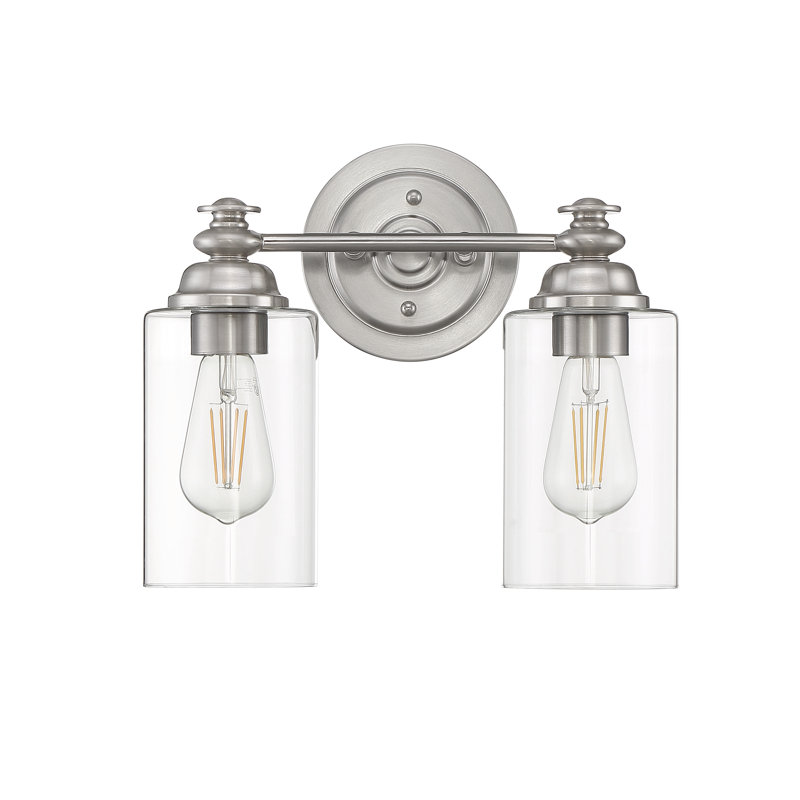 Éclairage pour meuble-lavabo 2 lumières Uffington, Nickel poli brossé