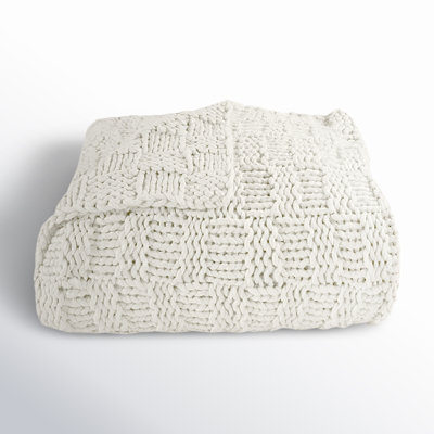 Chess Hand Knitted Solid Textured Chess Pattern Soft Throw Blanket