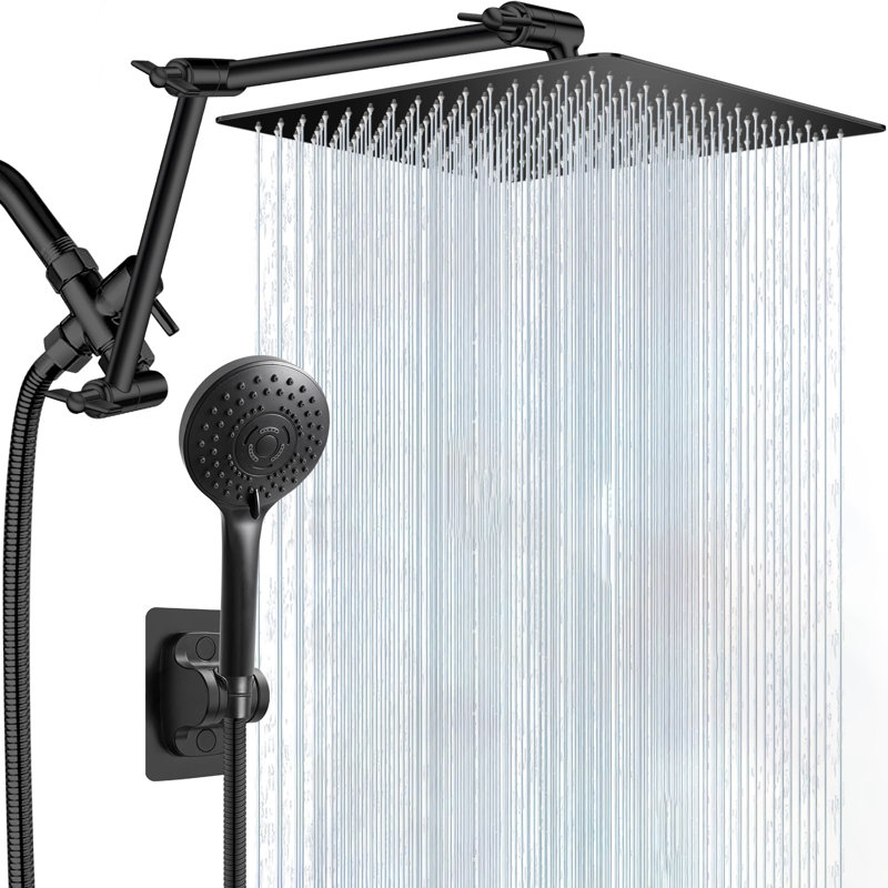 Luxurious Dual Shower Head Combination, Matte Black
