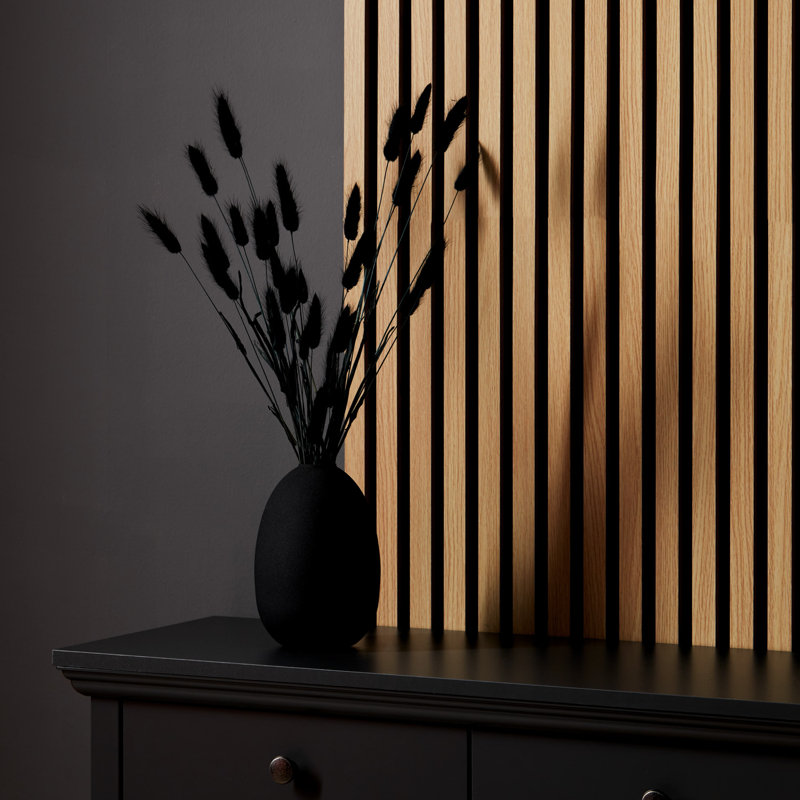 Mishay Wall Paneling in Brown/Black (4-pack), 120cm H x 60cm W x 2.5cm D
