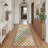 Modern Warped Check Machine Washable Green / Pink / Beige Indoor Area Rug With Non-Slip Backing-31300641