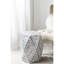 Tabouret de salon hexagonal noir / blanc, 16 x 14 x 18 po, incrusté, table d'appoint décontractée, style