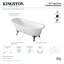 Baignoire sur pattes ovale en fonte 67 pouces Kingston Eden Aqua Brass (sans perçage de robinet) Kingston-48454997