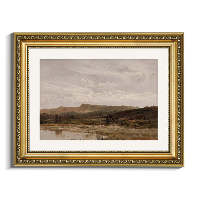 Rustic Country Landscape Gold Framed Wall Art