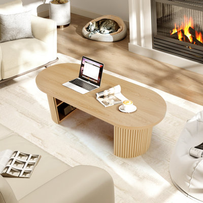 Table basse ovale avec rangement 47,24 po