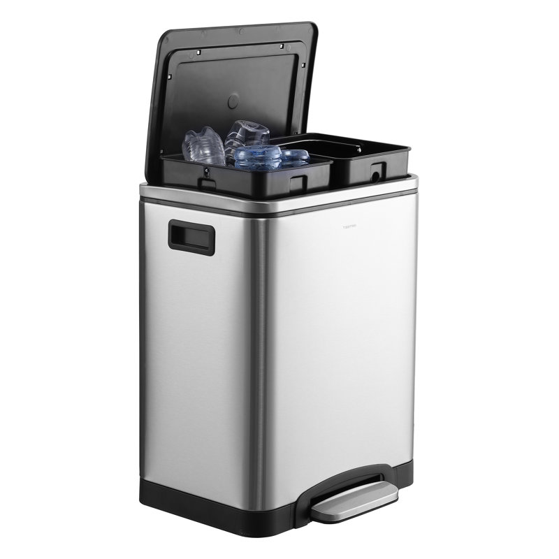 Steel Step On Kitchen Trash Can - 8 Gallons