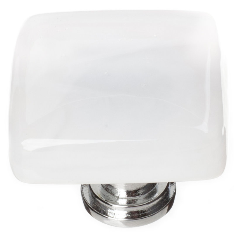 Cirrus Square Knob, White, Oil Rubbed Bronze