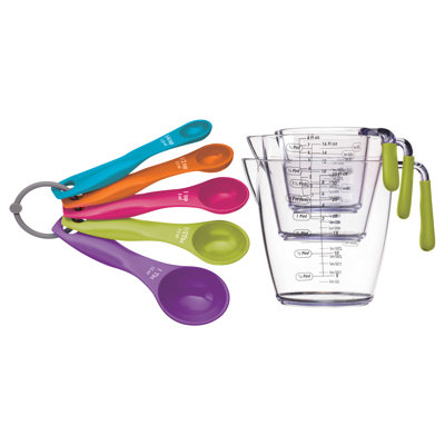 Colourworks Plastic Measuring Cups and Measuring Spoons Set