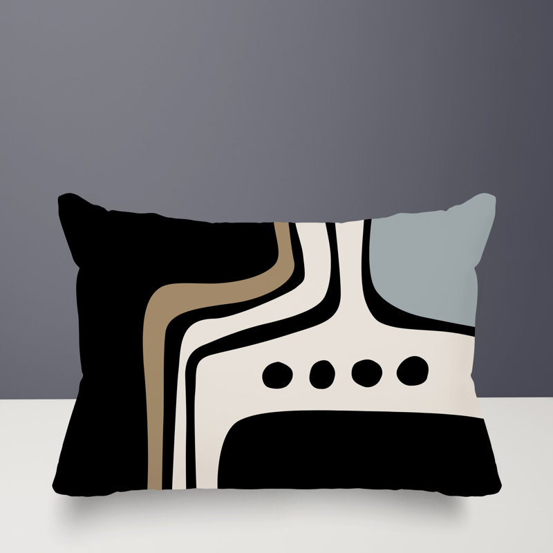 Coussin lombaire réversible intérieur / extérieur Sofi Minimalist, H 18 po x l 25 po, Gris