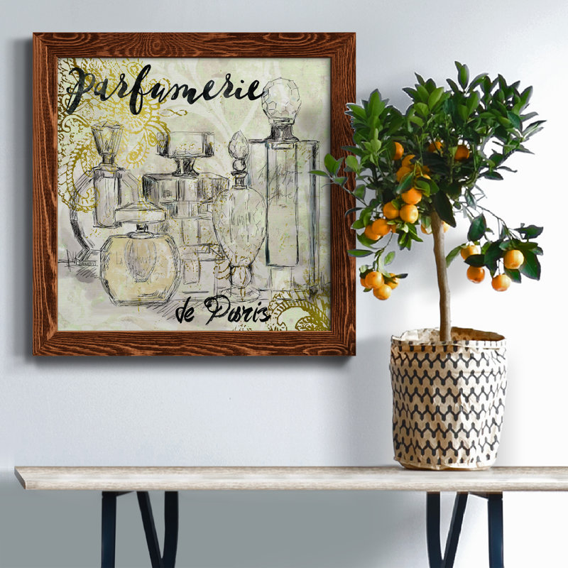 Parfumerie de Paris - Peinture sur toile encadrée, Érable encadré, H 22,5 po x l 22,5 po x P 1,5 po