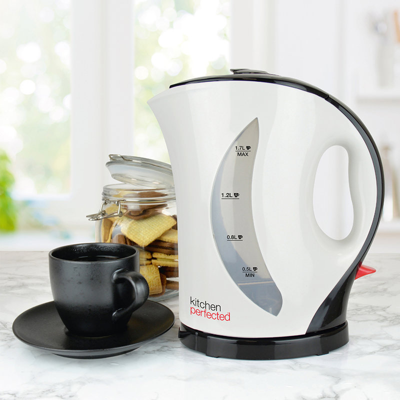 Kitchen Perfected 1.7L Plastic Electric Tea Kettle, Black