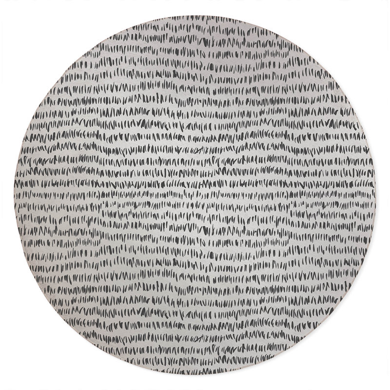 Crop Row Non-Slip Outdoor Rug, Round 5'