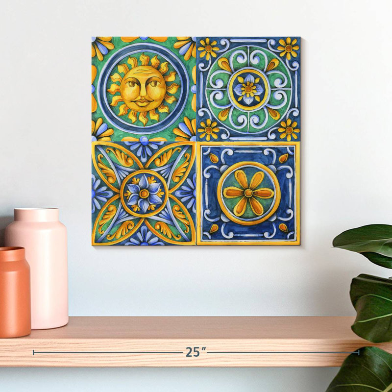 Carreaux à motif de fleurs Kerner, H 16 po x l 16 po