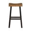 2 tabourets de bar, en bois d'hévéa massif, noir et brun, transitionnel, 17,5 po x 15,5 po x 30,5 po, capacité de poids de 250 lb, 2 pièces de style transitionnel brun pour salle à manger, hauteur de 30,5 po, surface-668878683-668878684