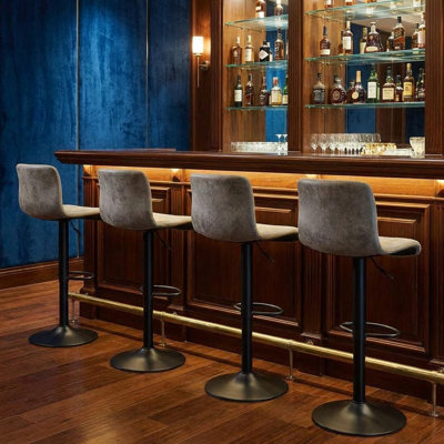 Swivel Adjustable Height Counter Stool with Metal Frame