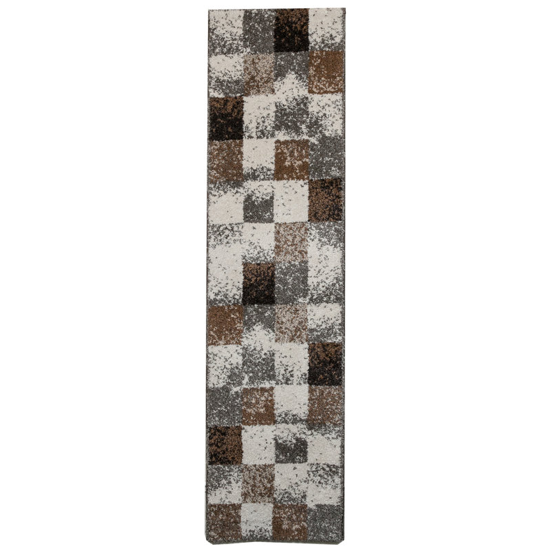 Risher Geometric Shag Area Rug, Runner 60 x 230cm